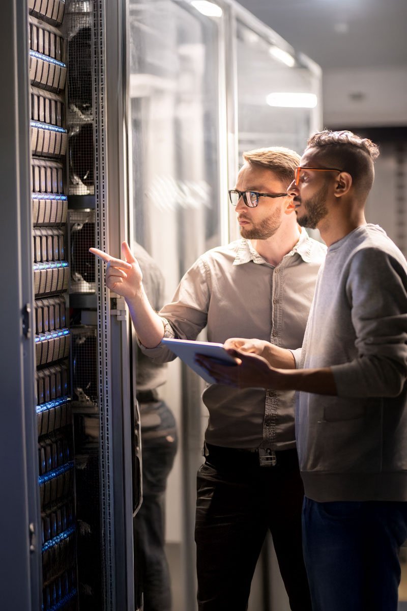 Vercotech engineers reviewing infrastructure